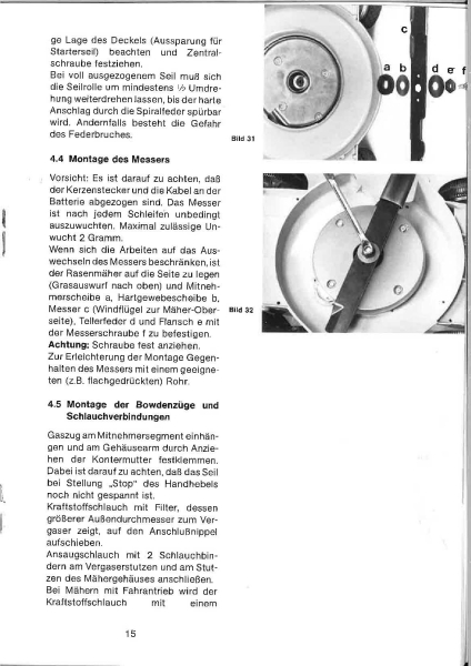 Arbeiten am Rasenmäher - alle Typen